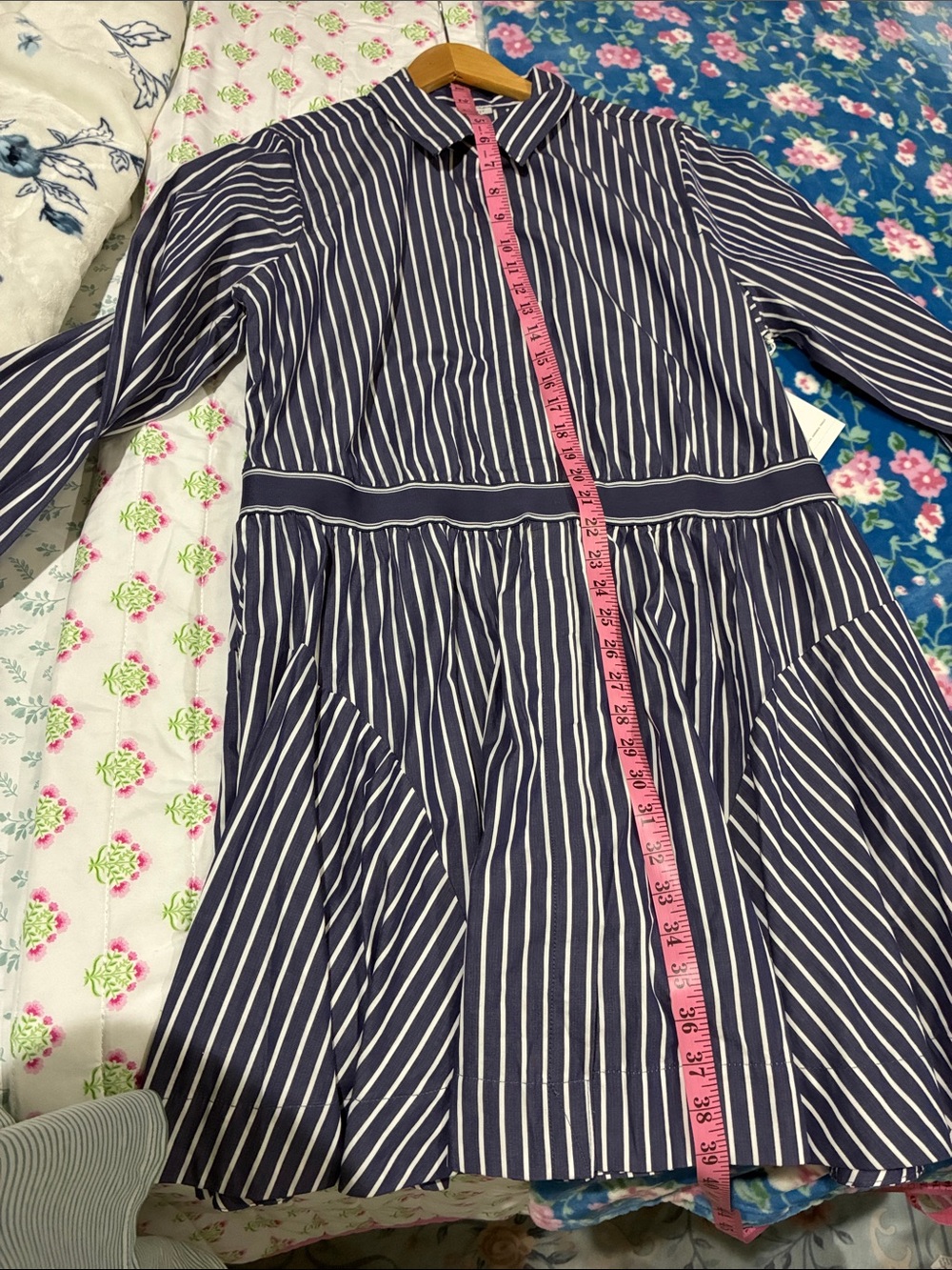 Free Assembly Striped Navy Blue Women’s Shirt Dress NWT XL 16-18 - Picture 6 of 6